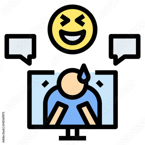 cyber bullying filled outline style icon
