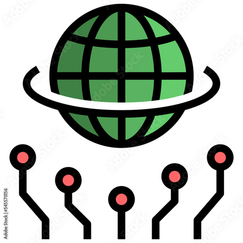digitalization filled outline style icon