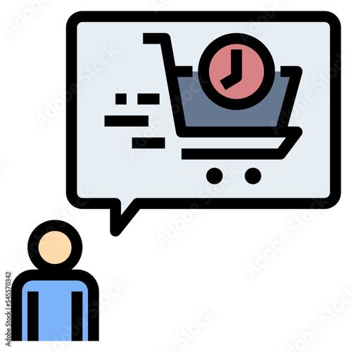 expectation filled outline style icon