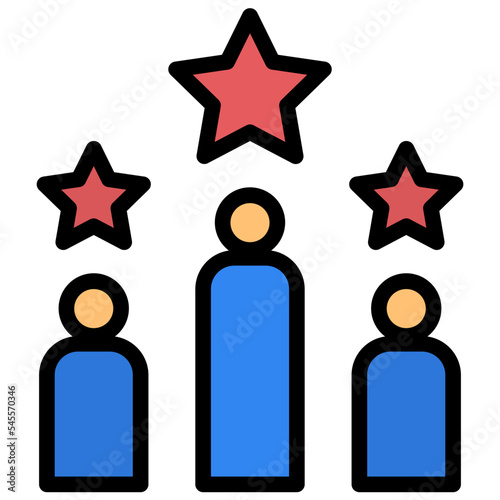 experience filled outline style icon