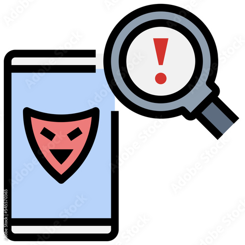fake news filled outline style icon
