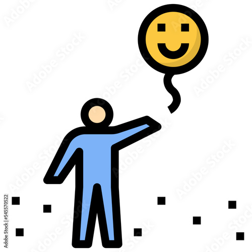 happiness filled outline style icon