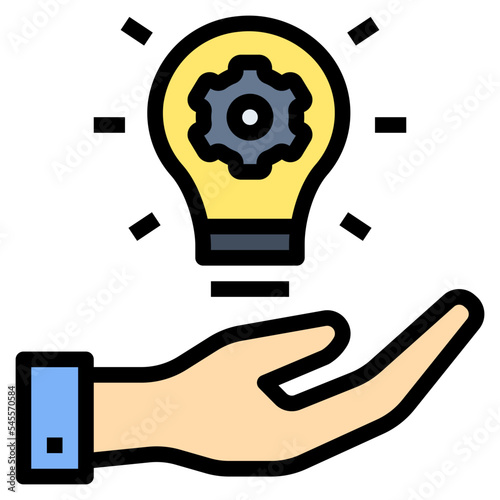 idea filled outline style icon