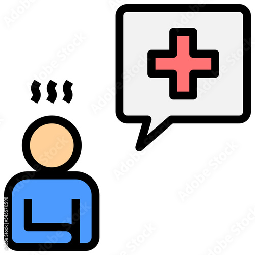 illness filled outline style icon