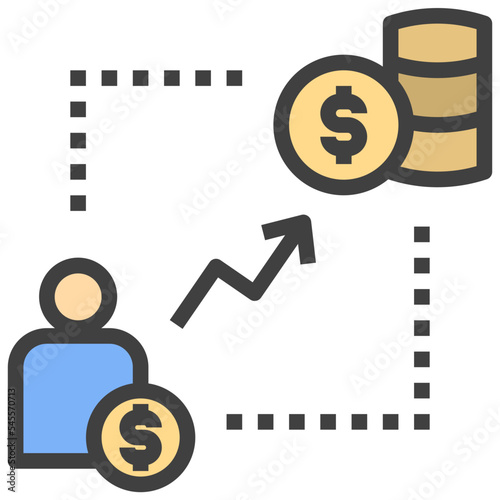 investor filled outline style icon