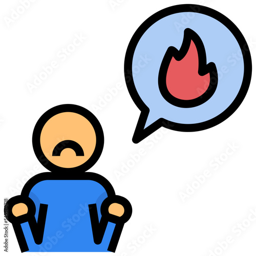irritable filled outline style icon