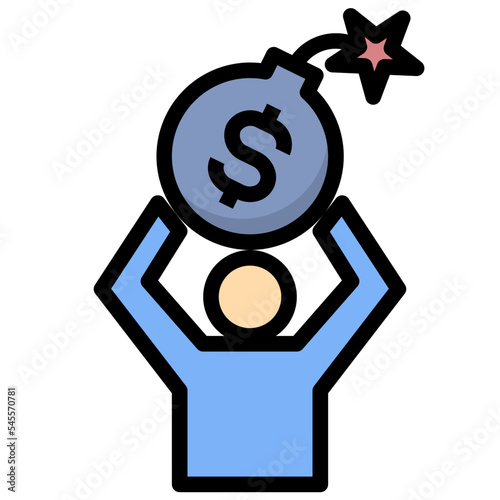 liability filled outline style icon
