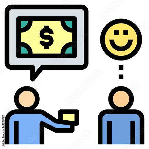 loan filled outline style icon