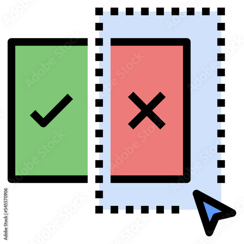 misinformation filled outline style icon