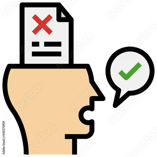 misinformation filled outline style icon
