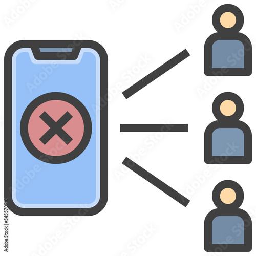 misinformation filled outline style icon