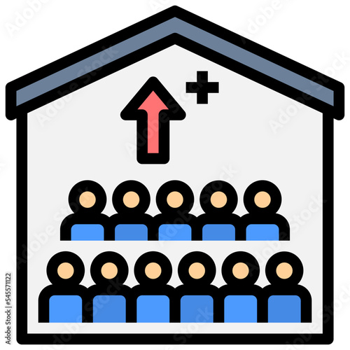 overpopulation filled outline style icon
