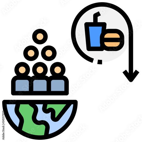 overpopulation filled outline style icon