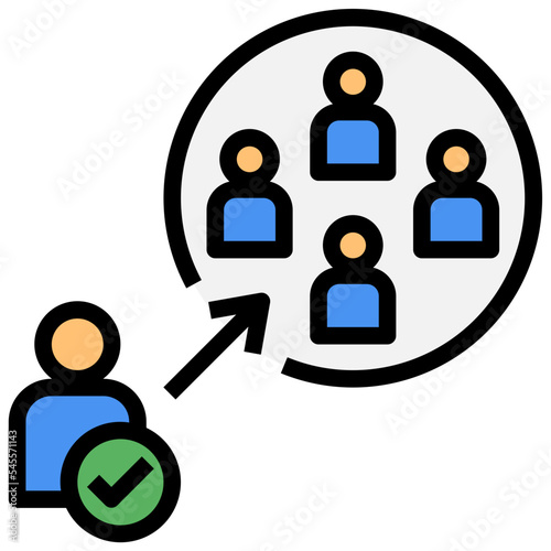 participation filled outline style icon