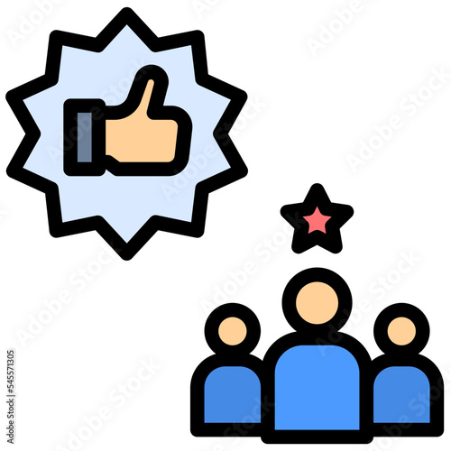 praise filled outline style icon