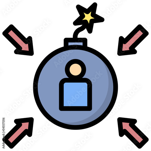 pressure filled outline style icon