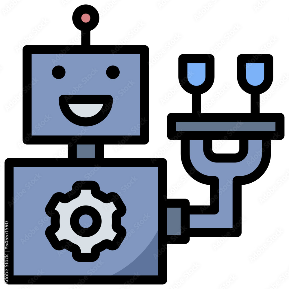 robot filled outline style icon robot filled outline style icon