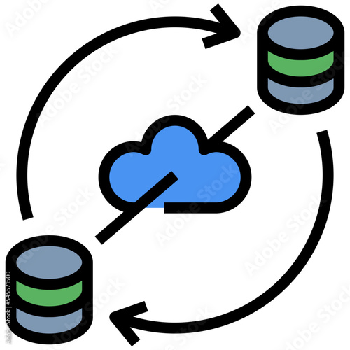 real time data filled outline style icon