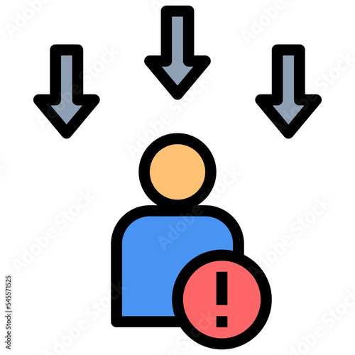 reduce human error filled outline style icon