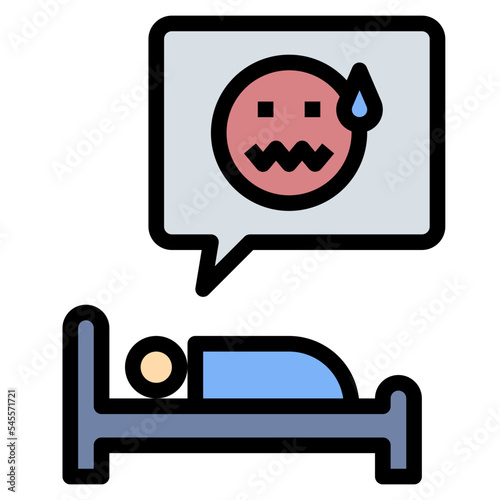 sleepless filled outline style icon