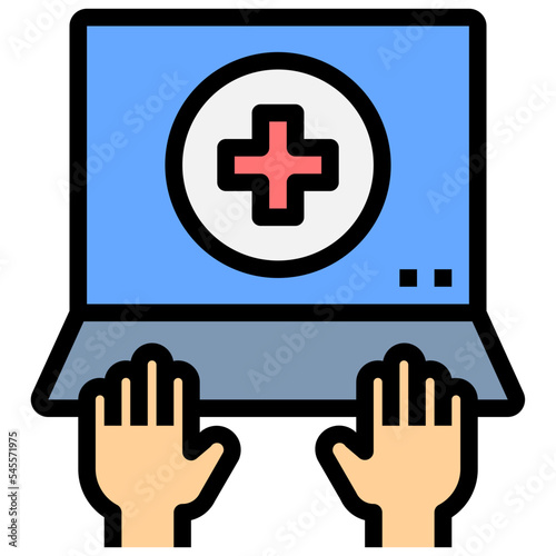 telemedicine filled outline style icon