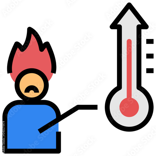 temperature filled outline style icon