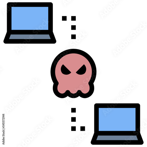 virus filled outline style icon