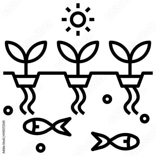 aquaponic outline style icon