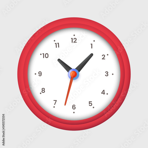 3d red clock vector illustration