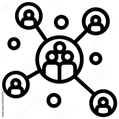 cluster outline style icon