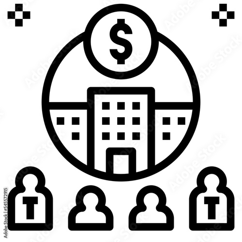Canvas Print consortium outline style icon