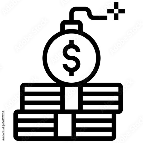 debt outline style icon