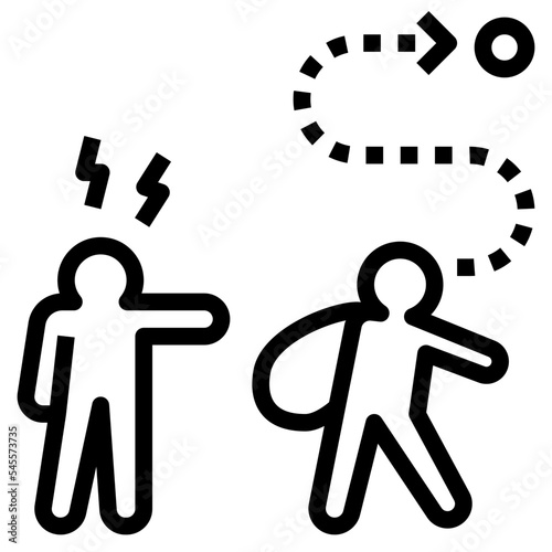 expulsion outline style icon