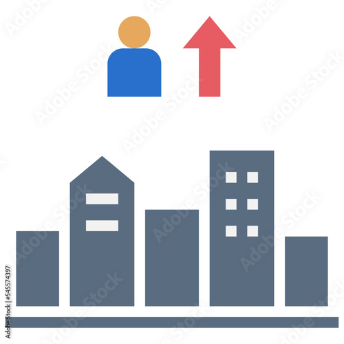 crowd city flat style icon