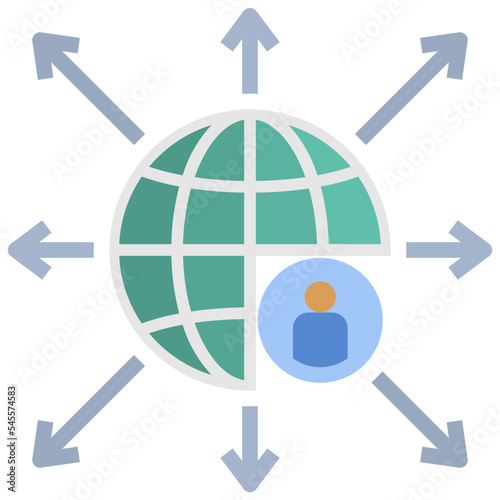decentralization flat style icon