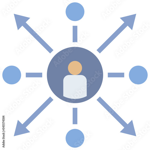 decentralization flat style icon
