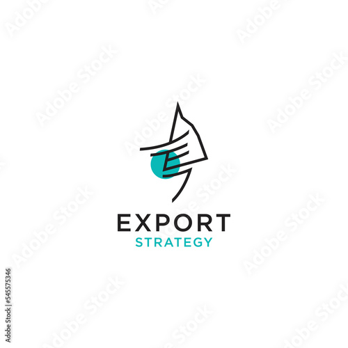 Export strategy logo icon design template flat vector