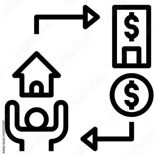 mortgage outline style icon