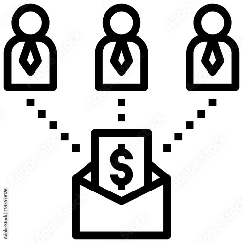 paycheck outline style icon