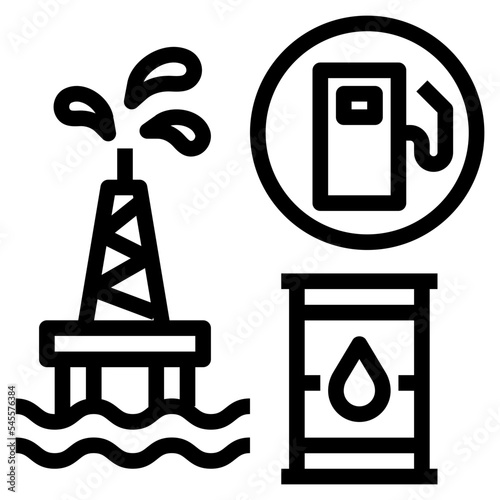 petroleum outline style icon