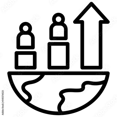 population outline style icon