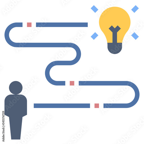 problem solving flat style icon