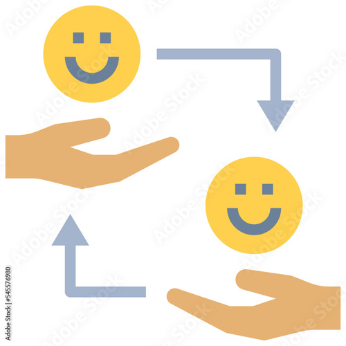 reaction flat style icon
