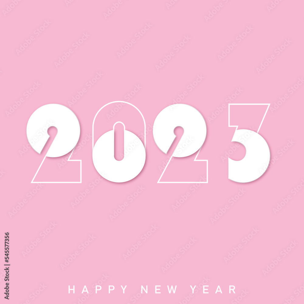 Happy New Year 2023 text typography design. Vector