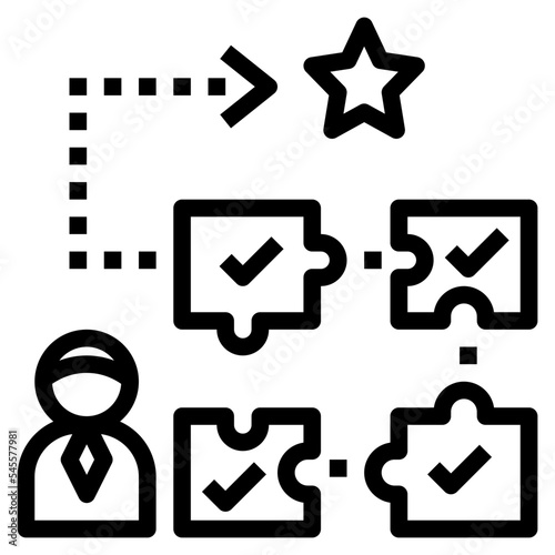 solving outline style icon