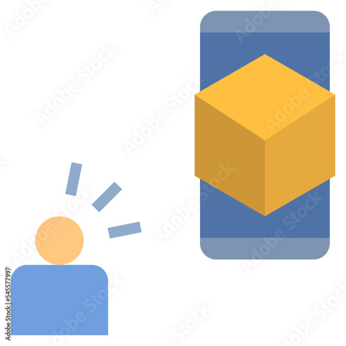 virtual flat style icon