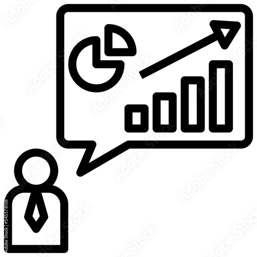 statistic outline style icon