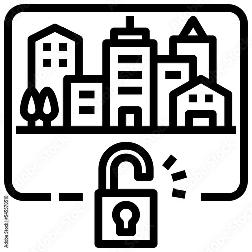 unlock outline style icon