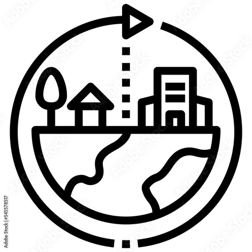 urbanisation outline style icon