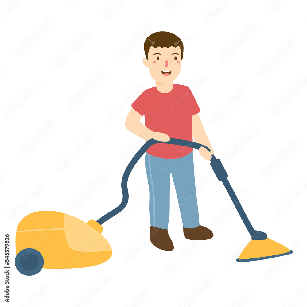 Cleaner with cleaning products housekeeping service Cleaner with cleaning products housekeeping service